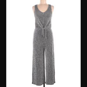 Caution To The Wind Black White Strip Jumpsuit